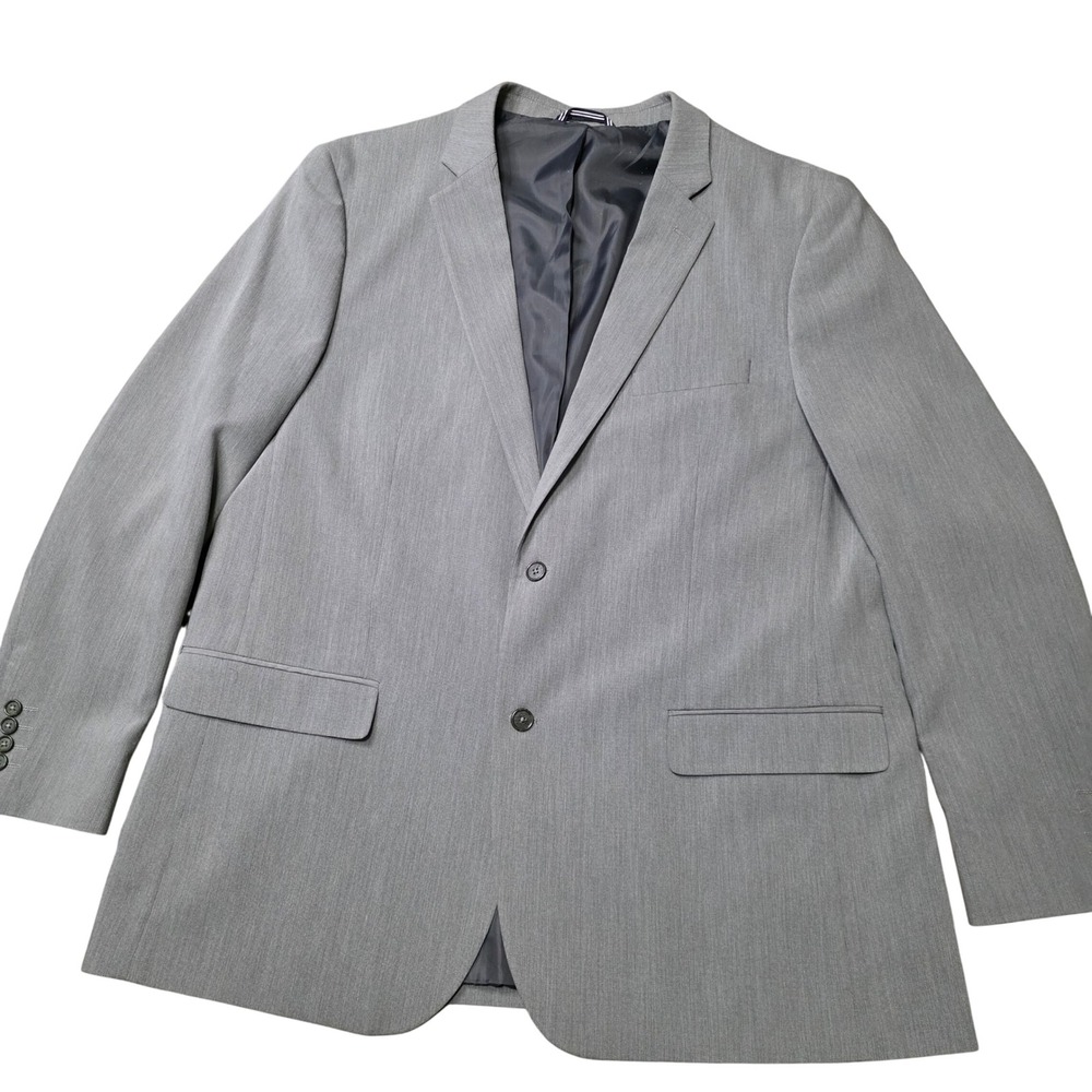 Nautica Mens Gray‎ Heathered Two Button Stretch Blazer Sport Coat  48L